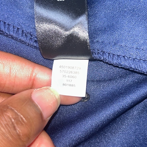 White House Black Market Sheath Dress Fully Embroidered Floral Navy Blue 14 NWT - Picture 12 of 14